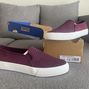 Double Decker Emboss Suede Slip On Sneaker
